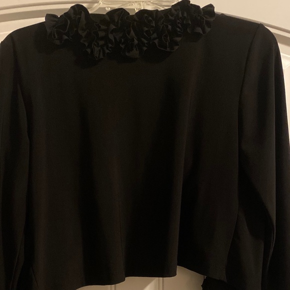 MSK Black Ruffled Top - Picture 4 of 5